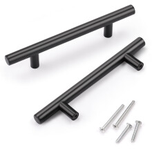 KNOBWELL Paquete de 20 manijas negras para gabinete de 4 pulgadas, tiradores para gabinetes de cocina, tiradores para aparador, manijas para cajo