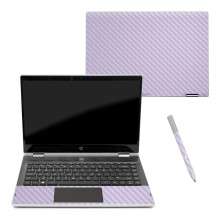 MightySkins Carbon Fiber Skin voor HP Pavilion X360 14" (2018) - Solid Lilac | Beschermend, Duurzaam