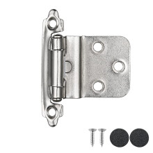 JQK 3/8 tommer indbyggede skabsd?rh?ngsler satin nikkel 4 pakke 2 par planmonteret skab Selvlukkende k?kkenskabshardwareh?ngsler med d?rkofanger
