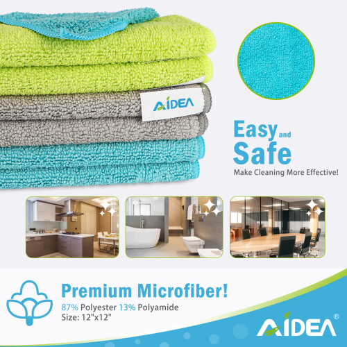AIDEA Microfiber Cleaning Cloths-100Pack  Softer Highly Absorbent  Lin 1