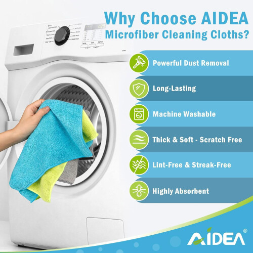 AIDEA Microfiber Cleaning Cloths-100Pack  Softer Highly Absorbent  Lin 2