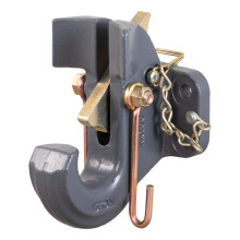 CURT 48505 SecureLatch Pintle Hook 30 000 Pounds Mount Required BATTLESHIP GREY FINISH