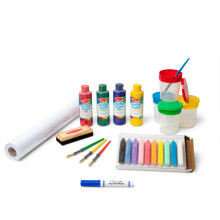 Melissa & Doug Easel Accessoire Set - Verf, Bekers, Kwasten, Krijt, Papier, Droogwis Marker - FSC Gecertificeerd