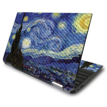 MightySkins Skin in fibra di carbonio per HP Spectre x360 13.3"""" Gem-Cut (2020) - Notte stellata | Finitura protettiva e durevole in fibra di car
