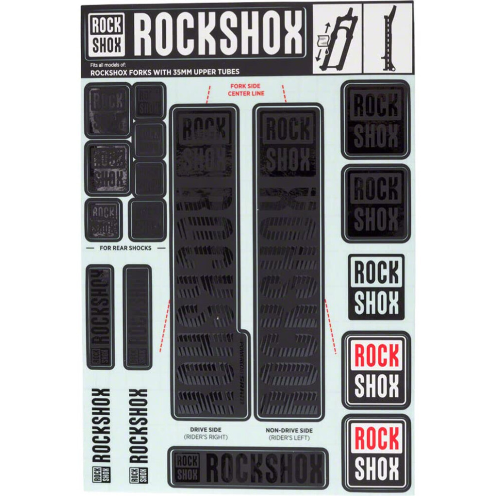 Rockshox Decal Kit Stealth My18 Pike/Lyrik/Yari/Domain/Revelation Black