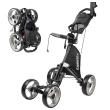 Caddytek Explorer V8 Golf Push Cart - SuperLite 4 Wheel Aluminum Foldable Cart with Adjustable Front Wheel Width Foot Brake Cooler Basket Umbrella