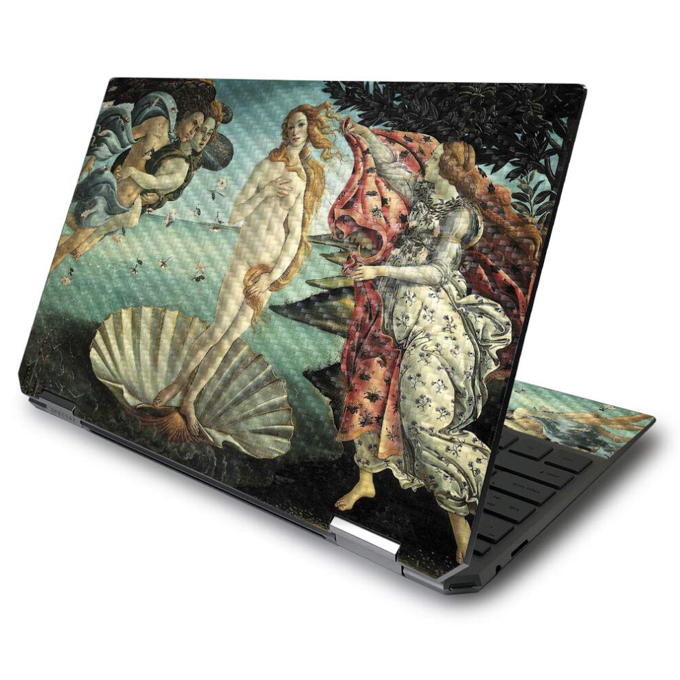 Mightyskins Carbon Fiber Skin For Hp Spectre X360 13.3"""" Gem-Cut (2020) - Birth Of Venus | Protective Durable Textured Carbon Fiber Finish | Easy To 719281332051