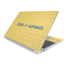MightySkins Carbon Fiber Skin voor Lenovo IdeaPad S340 15" (2019) - Honden Boven Mensen | Beschermend, Duurzaam