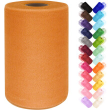 Rollo de tela de tul de 6 pulgadas por 100 yardas (300 pies) Cinta de tul Red de malla transparente para bricolaje Falda tut Envoltura de regalo