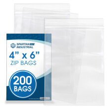 Spartan Industrial - 4 X 6 (200 stuks) 2 Mil Doorzichtige, hersluitbare plastic polyzakken met ritssluiting en hersluitbare ritssluiting