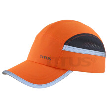 TITUS Leichte Sicherheits-Anstoßkappe – Schutzmütze im Baseball-Stil (Blaze Orange Poly-Blend Reflektierend)