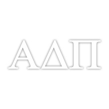Pro-Graphx Alpha Delta Pi Sorority greco adesivo adesivo alto 2,5 pollici bianco