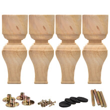 La Vane Lot de 4 pieds de meubles en bois de 20 cm avec plaque de montage et vis pour canap, meuble, table, meuble TV