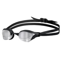 (Silver/Black) Arena Cobra Core Swipe Mirror Swimming Goggles