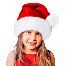 Christmas Hat Santa Hat,Xmas Hat Holiday for Adults Kids,Unisex Velvet Comfort Christmas Hats,Extra Thicken Classic Fur for Christmas Eve Gifts New