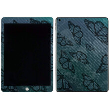 MightySkins Skin in fibra di carbonio per Apple iPad 7a generazione (10.2"""" 2019) - Farfalla scura | Finitura protettiva e durevole in fibra di c