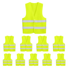 Mount Marter skerhetsvst 10-pack grn reflekterande skerhetsvst Hg synlighet med silverremsa fr utomhusarbeten Cykellpare Surveyor etc