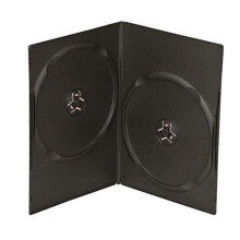 Caja doble para CD/DVD Maxtek, delgada, negra, de 7 mm, paquete de 50 piezas.