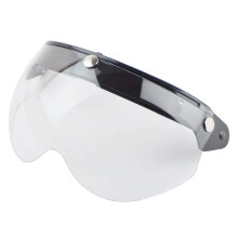 VCOROS Universal Motorcykel Retro Pilot-Style Standard 3 Snap-Button Visir Flip Up Down ?ben ansigtshjelm Halvt ansigtsskjold (Klar)