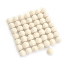 Glaciart One Wolvilt Ballen Vilten Bal (60 Stuks) 2,5 Centimeter - 1 Inch Handgemaakte Gevilte Puur Witte Kleur - Bulk Kleine Bladerdeeg voor Vilten
