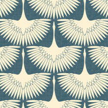 Tempaper x Genevieve Gorder Denim Blue Feather Flock Papier peint amovible  dcoller et  coller 20,5 po X 16,5 pi Fabriqu aux tats-Unis