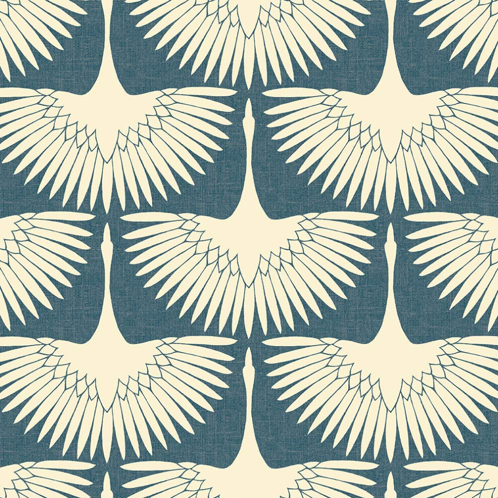 Tempaper X Genevieve Gorder Denim Blue Feather Flock Removable Peel And Stick Wallpaper 20.5 In X 16.5 Ft Made In The Usa 651784140279