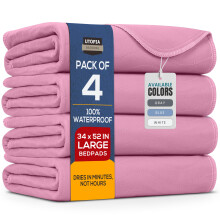 Utopia Senget?j Vaskbare underpuder 34"""" x 52"""" (pakke med 4) Vandt?tte Genanvendelige Tung Absorberende Inkontinens Sengepuder til voksne B?rn ?