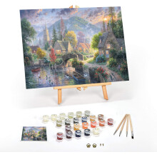 Ledgebay Kit fai-da-te per dipingere con i numeri su tela incorniciata per adulti: kit per dipingere con i numeri da principiante ad avanzato I k