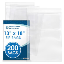 Spartan Industrial - 13 X 18 (200 stuks) 2 Mil Doorzichtige hersluitbare plastic polyzakken met ritssluiting en hersluitbare ritssluiting