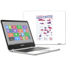 MightySkins Skin voor Samsung Chromebook Plus 12.3"(2017) - Sweetwater Map | Beschermende Vinyl cover