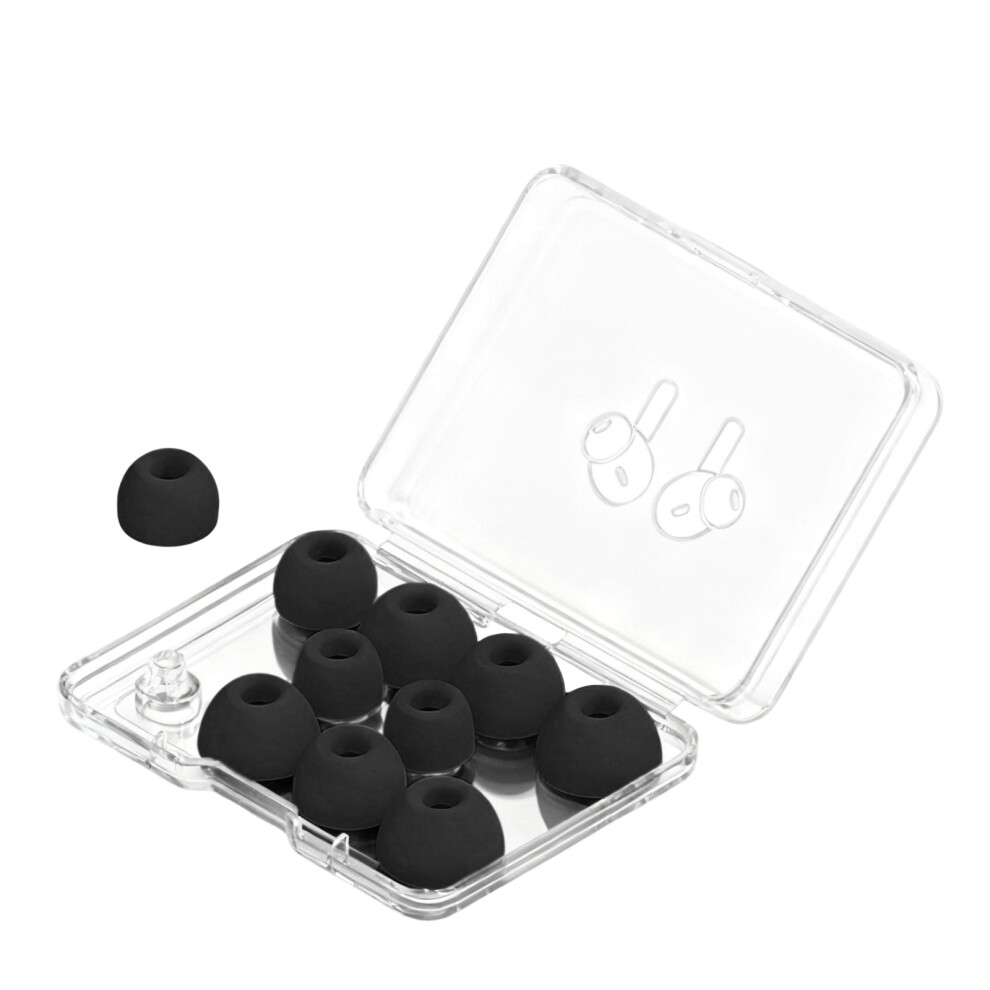 Sweat Resistant Ear Tip 5Sizes Silicone Earplug Secure- Black 7754000490196