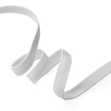Joyce Trim 1/4" (6mm) Fascia Piana Elastico di Qualità Premium, 5 Yarde, Made in Korea, SP-2715 (Bianco)