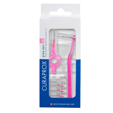 CPS 08 Prime Start Interdental Brush Kit, Pink - 5 x 0.8mm - 3.22mm Interdental Brushes + 2 Interdental Toothbrush Holders