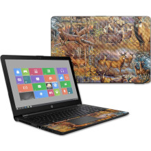 MightySkins Carbon Fiber Skin voor HP 15T Laptop 15.6" (2017) - Hert Motief | Beschermend en Duurzaam