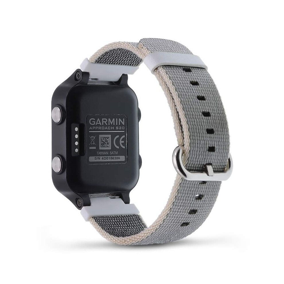 C2d Joy Classic Nylon Weave Band Compatible With Garmin Approach S20 S5 S6 Watch Band Replacement Smartwatch Strap Accessory For Golf - Large (Beige) Cream 5059116412936