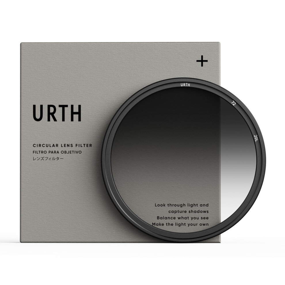Urth 72Mm Soft Graduated Nd8 Lens Filter (Plus+) - 3-Stop Ultra-Slim 20-Layer Nano-Coated Soft Grad Neutral Density Camera Lens Exposure Balance Fil 9354842002236