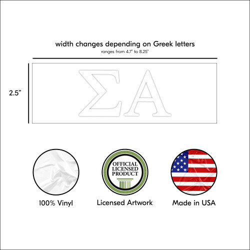 Samolepka Pro-Graphx Sigma Alpha Greek Sorority Samolepka 2,5 palce vysok bl 1