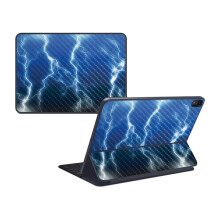 MightySkins Skin in fibra di carbonio per Apple iPad Pro Smart Keyboard 12.9"""" (2018) - Tempesta di fulmini - Finitura protettiva in fibra di car