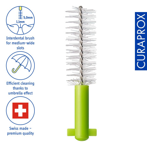 Curaprox Curaprox CPS 011 Prime Refill Interdental Brushes, Lime Green 1