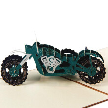 ENJOYPRO Motorfiets Pop Up Kaart, 3D Laser Gesneden Verjaardagskaart voor Vader, Verpakking van 1