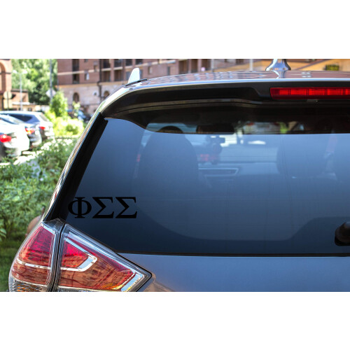 Pro-Graphx Phi Sigma Sigma gr?sk Sorority Sticker Decal 2,5 tommer h?j sort 2