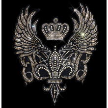 Kultainen Fleur DeLis -rauta tekojalokivell Shirt Transfer Design by Rhinestop Rhinestone Iron on Fleur delis Patch tekojalokivisiirteet vaatteille