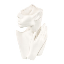 Stilvolle Keramikvase mit Gesichtsmotiv, dekorative Tischvase, elegantes Interieur-Accessoire für moderne Wohnungen