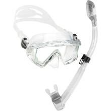 Cressi Pano 3 & Supernova Dry Mask & Snorkel Kits, Doorzichtig/Titanium