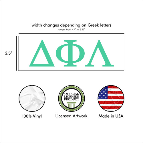 Pro-Graphx Delta Phi Epsilon Griekse Sorority Sticker Decal, 6,4 cm Hoog, Mint 1