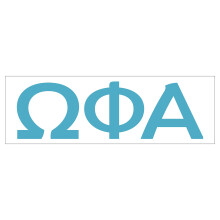 Pro-Graphx Omega Phi Alpha Greek Sorority adesivo adesivo 2,5 pollici di altezza blu cielo