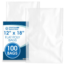 Spartan Industrial - 12 X 18 (100 stuks) 1,1 Mil Flat Open End Clear Plastic Poly Bags - voor het rijzen van brooddeeg Verpakking Kledingoverhemden (