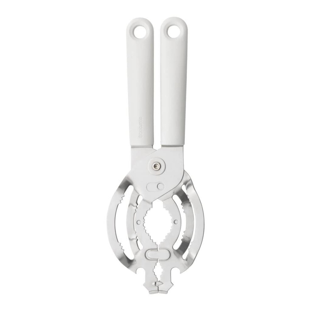 Brabantia Tasty+ Universal Can Jar Bottle Opener (Light Grey) Easy To Use Unscrews Small Or Large Caps Tops Lids