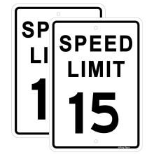 Joffreg sebessgkorltozs 15 MPH tbla 17 x 12 hvelykes fnyvisszavero alumnium 2 csomag