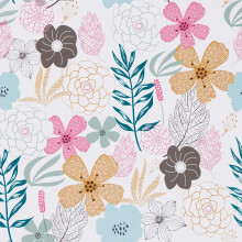 Mecpar Papier peint floral 45 x 300 cm - Fleurs vivaces - Autocollant en vinyle amovible et impermable - Pour armoire de salle de bain - Dcorat